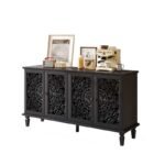 Blue City Decor Black Orchid Carved Sideboard - Image 4