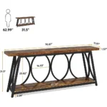 Blue City Decor Lexington Long Wooden Console Table - Image 3