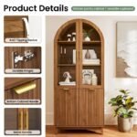 Blue City Decor Walnut Crest Arched Display Cabinet - Image 2