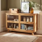 Buy Blue City Decor Lexington Glass Door Buffet Cabinet | Cabinet | Display Unit | Wooden Cabinet | Sideboard | Wooden Sideboard | Storage Cabinet | Living Room Furniture | Solid Wood Furniture | Blue City Decor