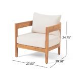 Blue City Decor Willow Haven Outdoor Acacia Wood Chair Set - Image 3