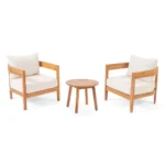 Blue City Decor Willow Haven Outdoor Acacia Wood Chair Set - Image 2