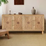 Buy Blue City Decor Heritage Bloom Wooden Sideboard | Cabinet | Wooden Sideboard | Wooden Cabinet Sideboard | Storage Cabinet | Living Room Furniture | Solid Wood Furniture | Blue City Decor