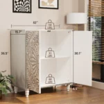 Blue City Decor Floral Heritage Sideboard Cabinet - Image 4