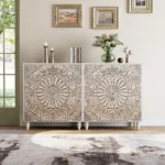Blue City Decor Floral Heritage Sideboard Cabinet - Image 5