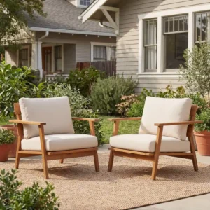 Buy Blue City Decor Horizon Retreat Outdoor Club Chair Set | Wooden Chair | Garden Chair | Sofa Chair | Accent Chair | Living Room Furniture | Solid Wood Furniture | Blue City Decor
