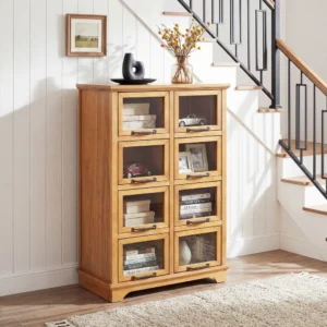 Buy Blue City Decor Havenwood Tall Storage Display Cabinet | Cabinet | Display Unit | Wooden Cabinet | Sideboard | Wooden Sideboard | Storage Cabinet | Living Room Furniture | Solid Wood Furniture | Blue City Decor