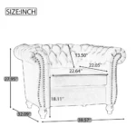 Blue City Decor Wellington Chesterfield Club Chair - Image 3