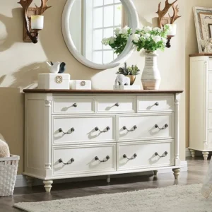 Buy Blue City Decor Countryside Charm Chest of Drawers | Chest of Drawers | Wooden Chest of Drawers | Sideboard | Wooden Sideboard | Cabinet | Wooden Cabinet | Living Room Furniture | Dining Room Furniture | Solid Wood Furniture | Blue City Decor