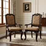Buy Blue City Decor Royal Crest Wooden Arm Chair Set | Dining Chair | Wooden Dining Chair | Dining Room Furniture | Solid Wood Furniture | Blue City Decor
