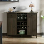Buy Blue City Decor Espresso Crest Bar Sideboard | Bar Unit | Bar Cabinet | Wooden Bar Cabinet | Wooden Sideboard | Wooden Cabinet Sideboard | Storage Cabinet | Living Room Furniture | Solid Wood Furniture | Blue City Decor