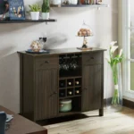 Blue City Decor Espresso Crest Bar Sideboard - Image 2