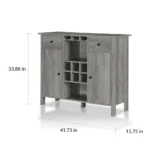 Blue City Decor Espresso Crest Bar Sideboard - Image 6