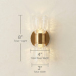 K2 Lights Gold Crystal Glass Wall Light - Image 4