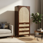 Blue City Decor Arched Cane Storage Wardrobe - Image 2