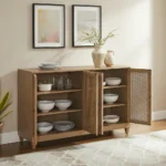 Blue City Decor Cedar Bloom Rattan Sideboard - Image 3