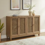 Buy Blue City Decor Cedar Bloom Rattan Sideboard | Cabinet | Wooden Sideboard | Wooden Cabinet Sideboard | Storage Cabinet | Living Room Furniture | Solid Wood Furniture | Blue City Decor