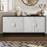 Blue City Decor Vintage Bloom Wooden Sideboard - Image 2