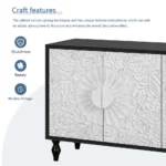 Blue City Decor Vintage Bloom Wooden Sideboard - Image 8