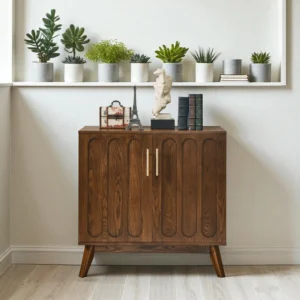 Buy Blue City Decor Walnut Crest Fluted Sideboard | Cabinet | Wooden Sideboard | Wooden Cabinet Sideboard | Storage Cabinet | Living Room Furniture | Solid Wood Furniture | Blue City Decor