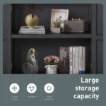 Blue City Decor Midnight Bloom Carved Storage Cabinet - Image 4