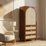 Blue City Decor Arched Cane Storage Wardrobe - Image 5