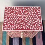 Blue City Decor Vintage Floral Inlay Nightstand - Image 7
