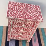 Blue City Decor Vintage Floral Inlay Nightstand - Image 5