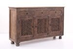 Blue City Decor Vintage Carved Wooden Sideboard - Image 4