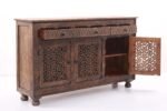Blue City Decor Vintage Carved Wooden Sideboard - Image 5