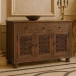 Buy Blue City Decor Vintage Carved Wooden Sideboard | Cabinet | Wooden Sideboard | Wooden Cabinet Sideboard | Storage Cabinet | Living Room Furniture | Solid Wood Furniture | Blue City Decor