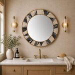 Buy Blue City Decor Infinity Bone Inlay Mirror | Mirror Frame | Bone Inlay Mirror Frame | Wall Decor | Bone Inlay Wall Decor | Bedroom Furniture | Living Room Furniture | Solid Wood Furniture