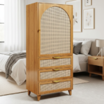 Blue City Decor Arched Cane Storage Wardrobe - Image 4
